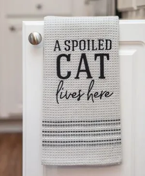 Dish Towel A Spoiled Cat Lives Here