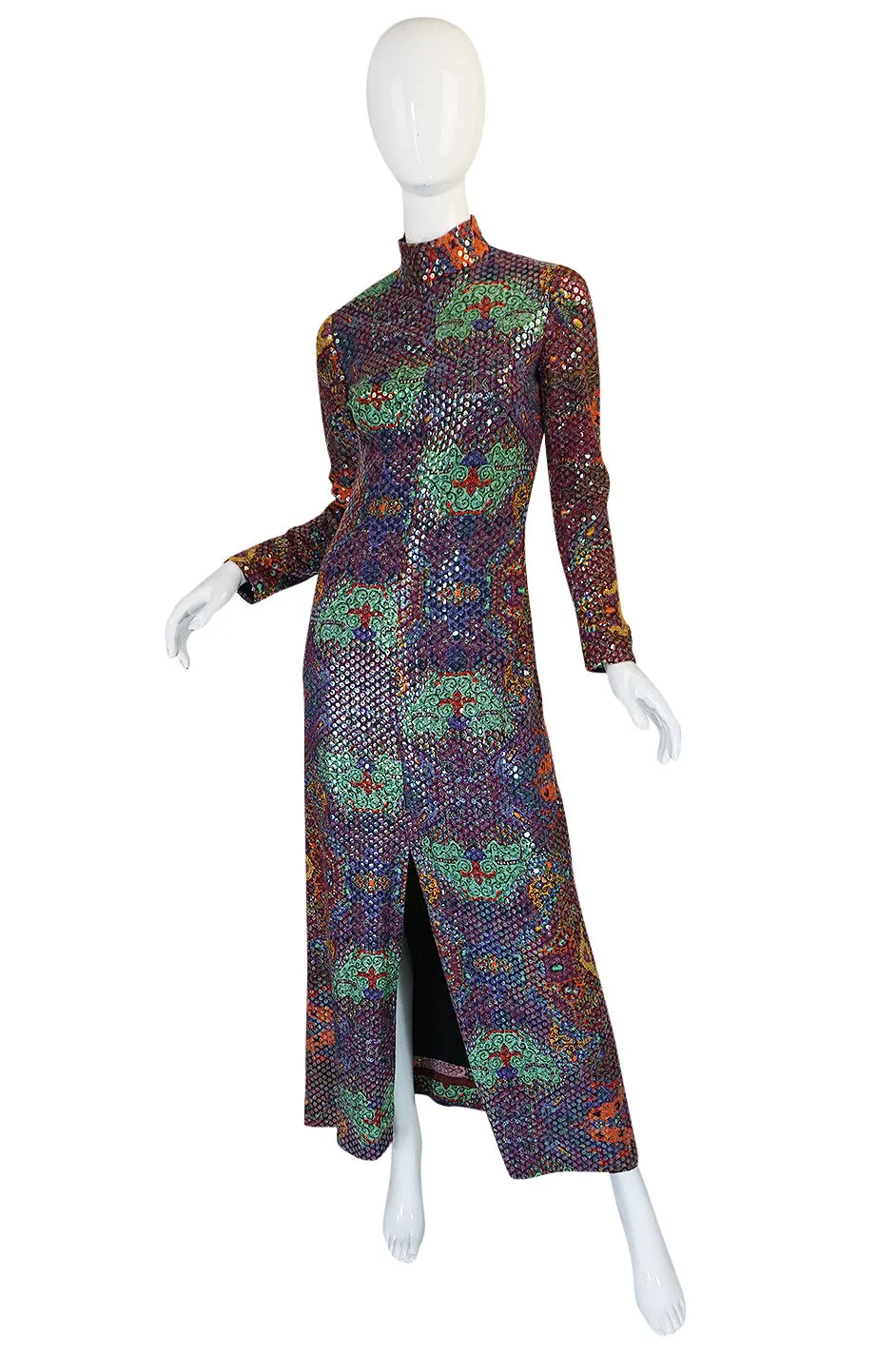 Documented 1971 Malcolm Starr Sequin Covered Dress