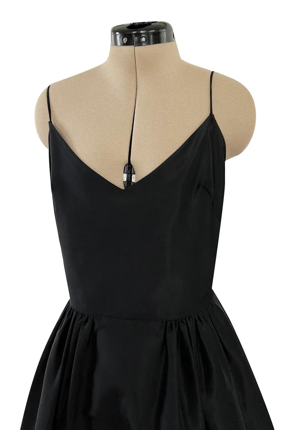 Dreamy 1980s Valentino Black Silk Wide Ruffled Hem Dress w Matching Wide Bell Sleeve Cropped Jacket