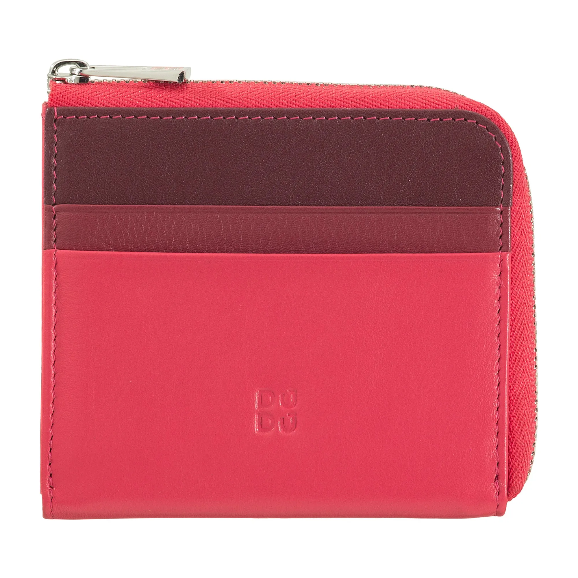 DUDU Men's Leather Wallet with Kear, Compact Small Women's Wallet, External Zip, Coins and Card Cards