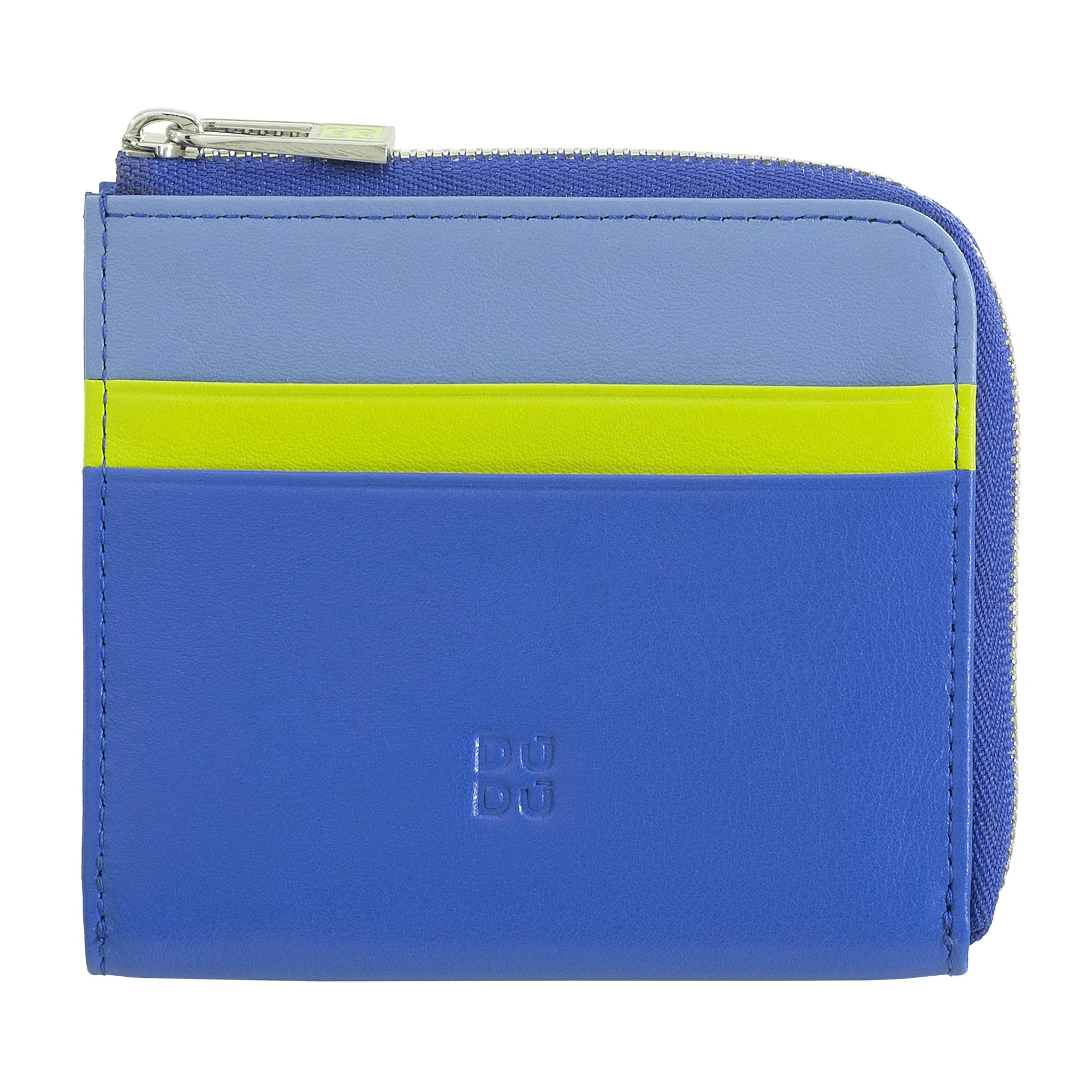 DUDU Men's Leather Wallet with Kear, Compact Small Women's Wallet, External Zip, Coins and Card Cards