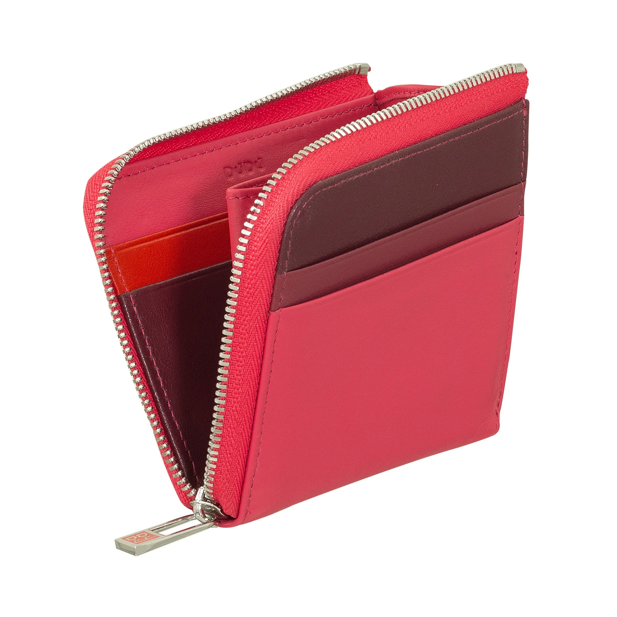 DUDU Men's Leather Wallet with Kear, Compact Small Women's Wallet, External Zip, Coins and Card Cards