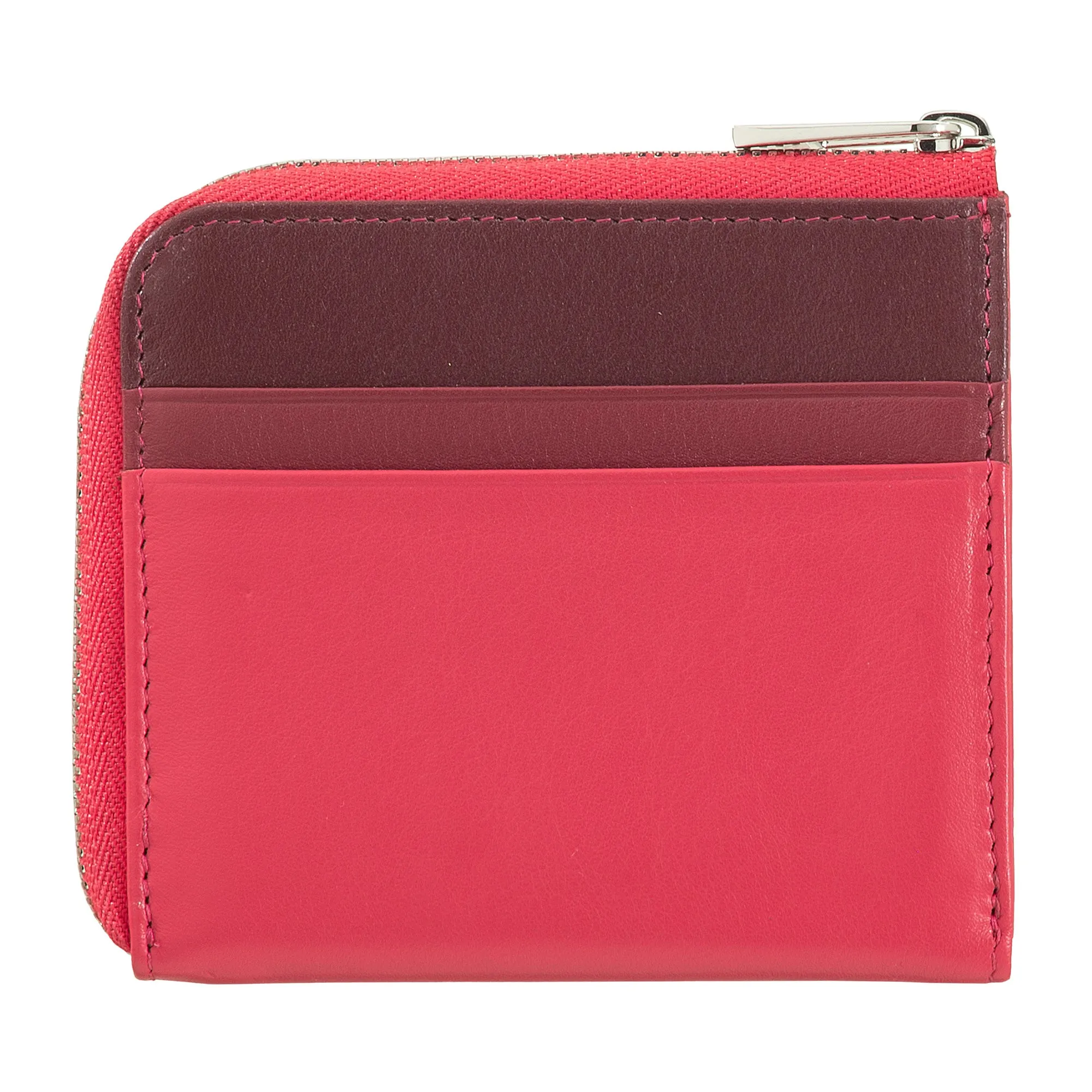 DUDU Men's Leather Wallet with Kear, Compact Small Women's Wallet, External Zip, Coins and Card Cards