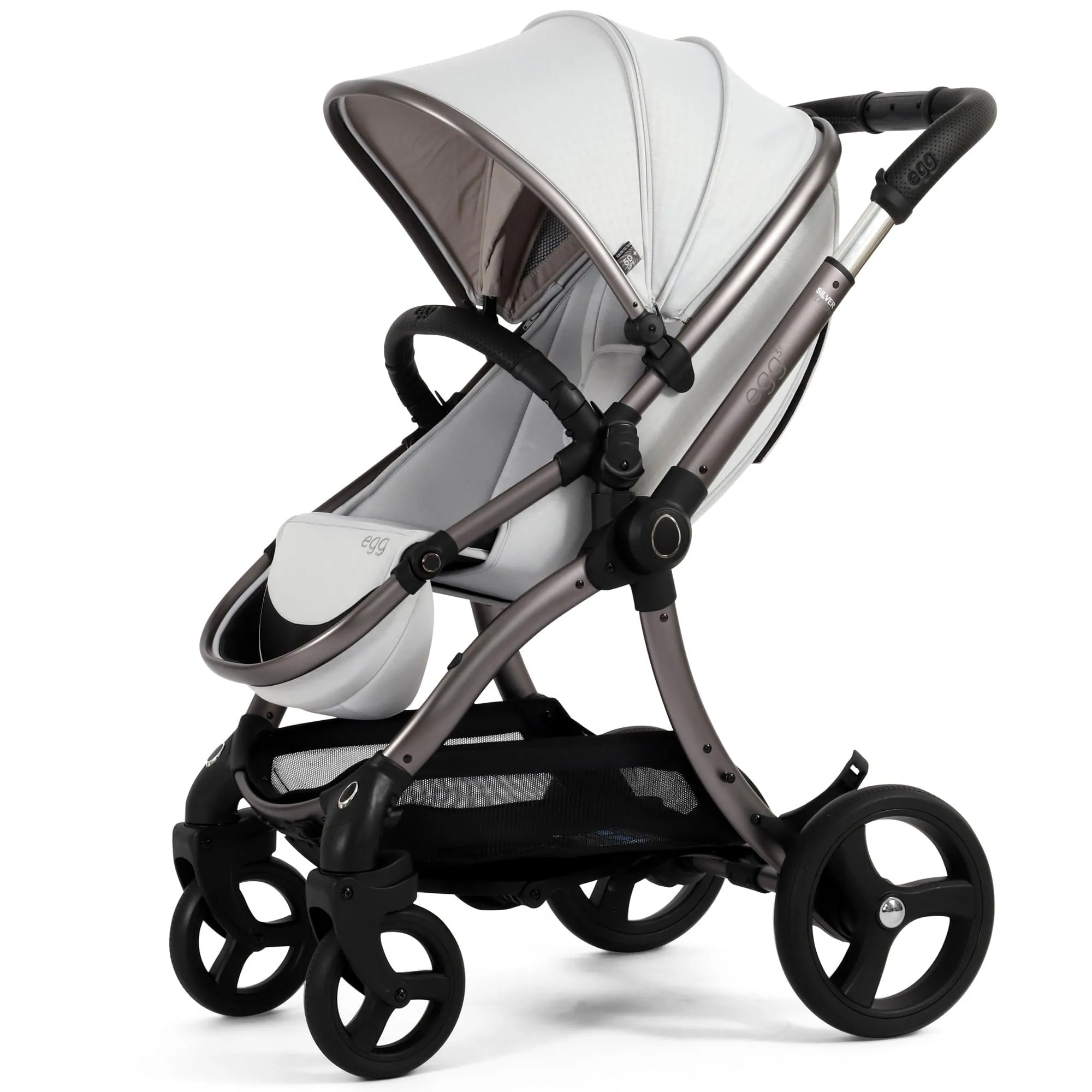 egg3 Luxury Travel System Bundle - Houndstooth Silver