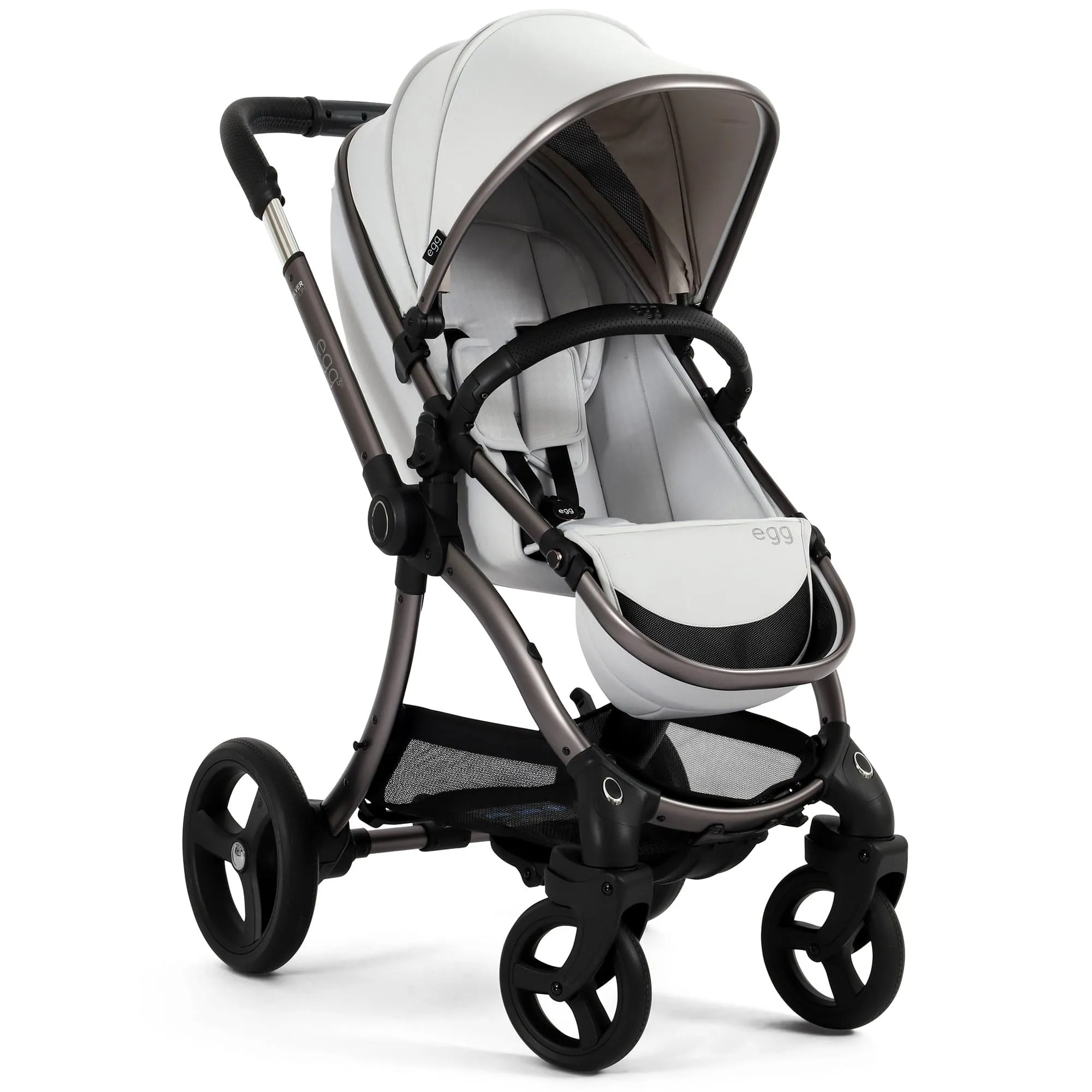 egg3 Luxury Travel System Bundle - Houndstooth Silver