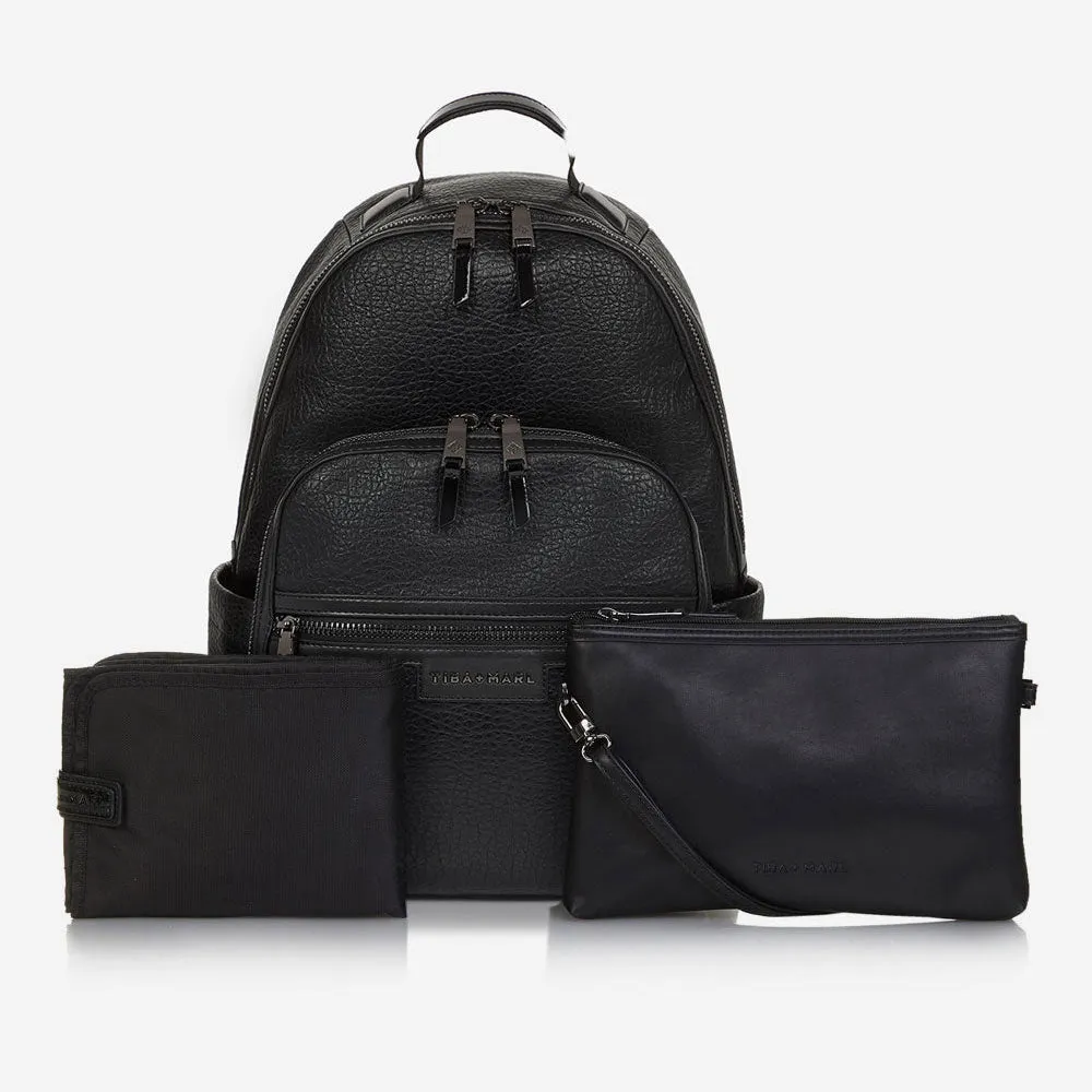 Elwood 2.0 Leather Changing Backpack (Black)
