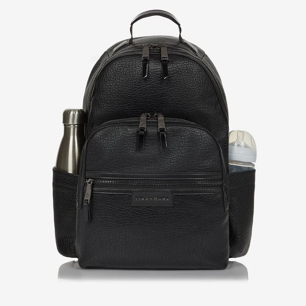 Elwood 2.0 Leather Changing Backpack (Black)