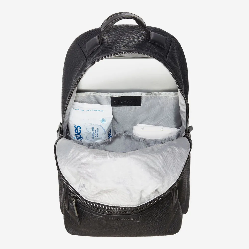 Elwood 2.0 Leather Changing Backpack (Black)