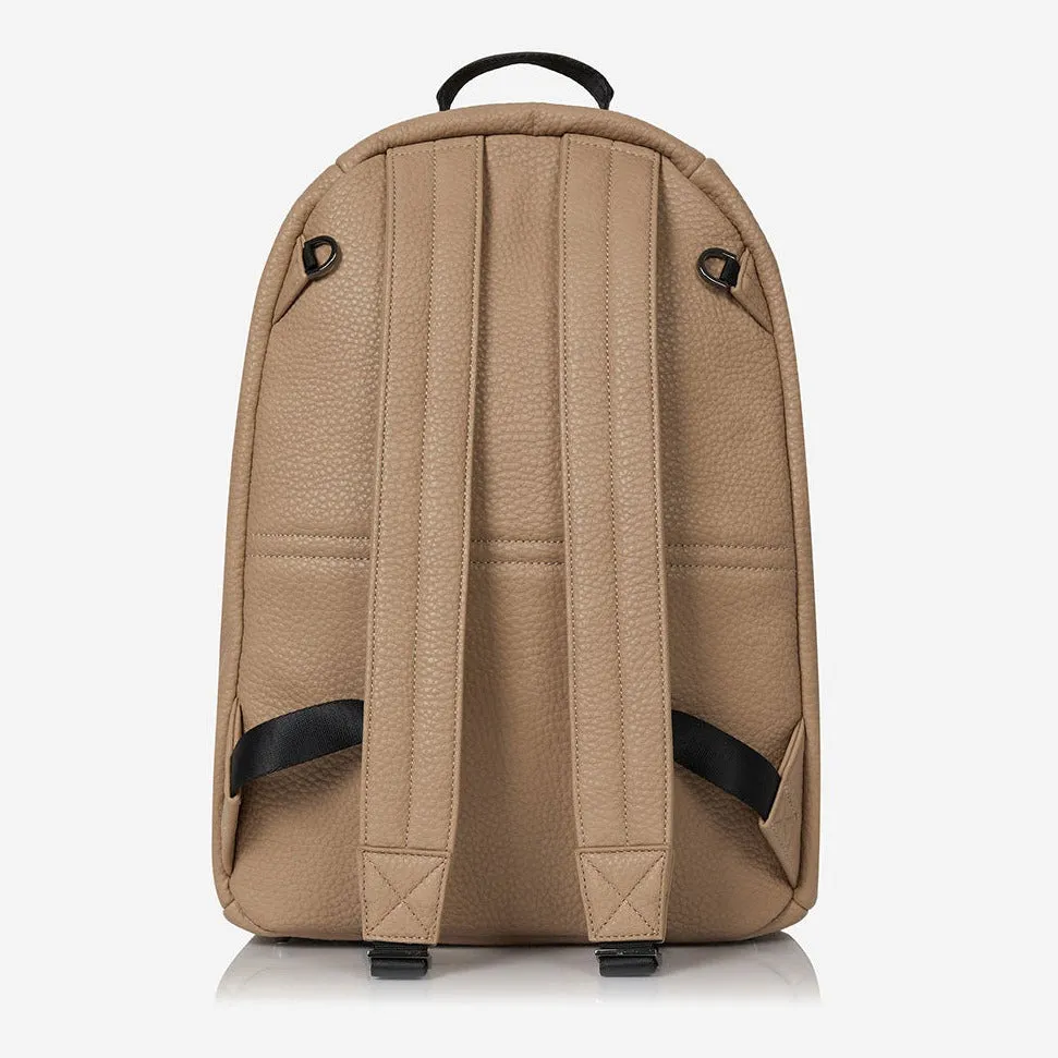 Elwood Vegan Leather Changing Backpack with Change Mat (Taupe)