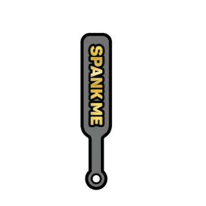 Enamel Pin: Spank Me Paddle - Grey/Gold
