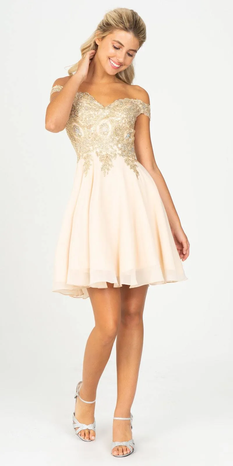 Eureka 8733 Off-Shoulder Short Dress