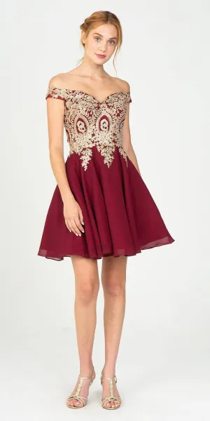 Eureka 8733 Off-Shoulder Short Dress