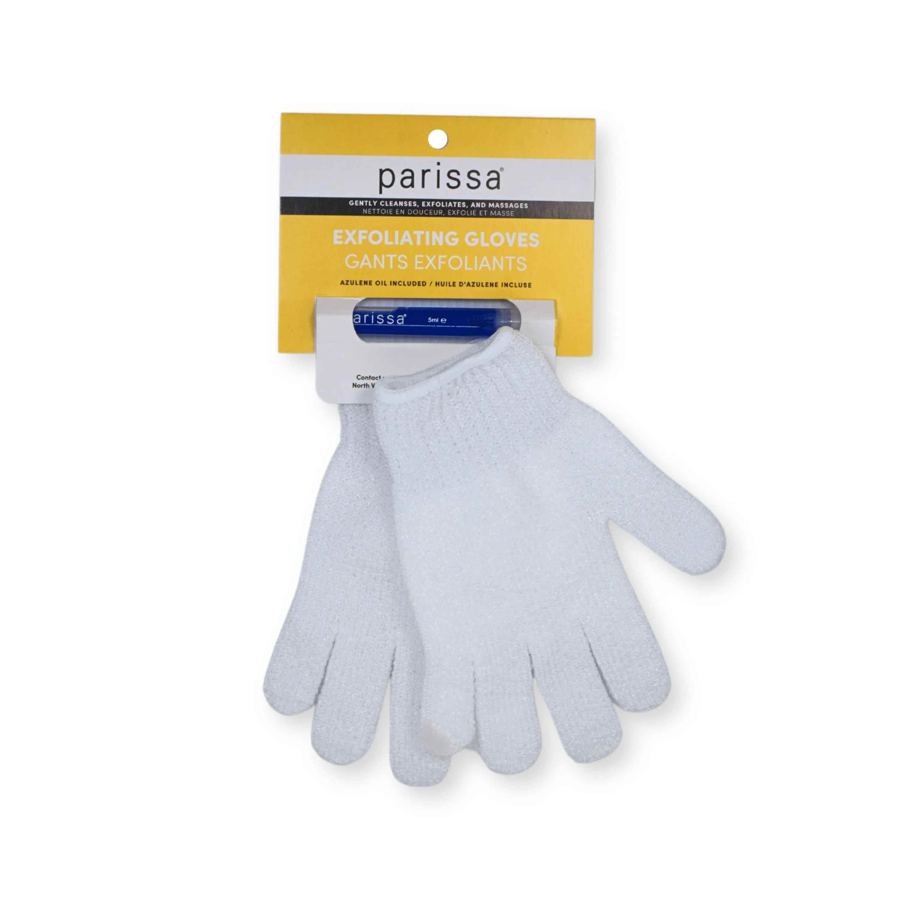 Exfoliating Gloves & Small Vial of Azulene Oil