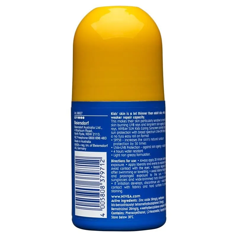 [Expiry: 11/2025] Nivea Sun SPF 50  Kids Sunscreen Roll On 65mL
