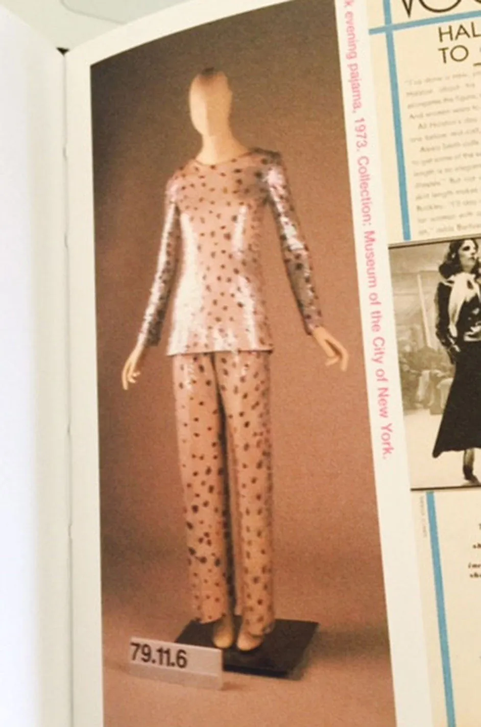 Fall 1979 Incredible Halston Gold & Blue Metallic Silk Dress