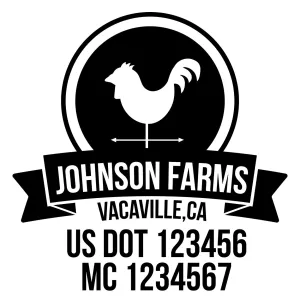 Farm Company Name Truck Decal (USDOT), 2 Pack