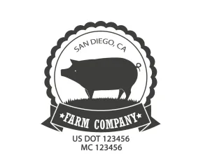 Farm Company Name Truck Decal (USDOT), 2 Pack