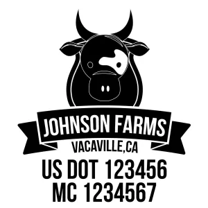 Farm Company Name Truck Decal (USDOT), 2 Pack