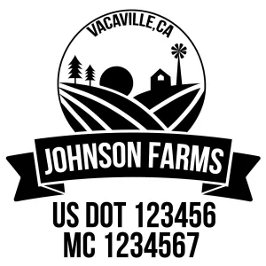 Farm Company Name Truck Decal (USDOT), 2 Pack