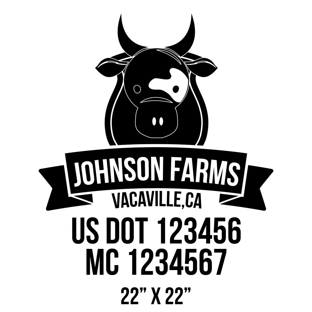 Farm Company Name Truck Decal (USDOT), 2 Pack