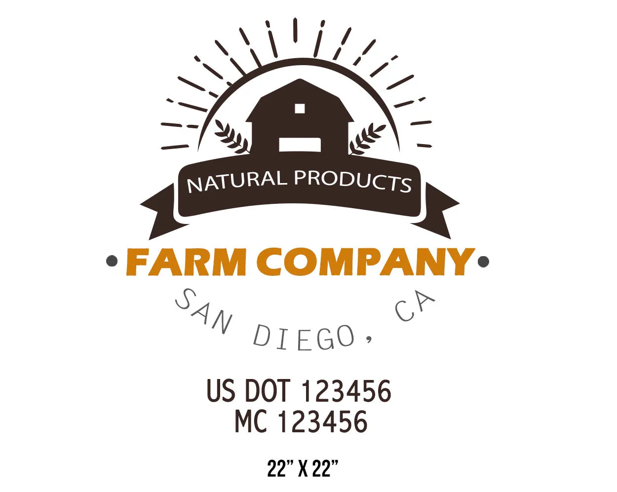 Farm Company Name Truck Decal (USDOT), 2 Pack