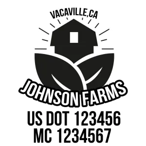 Farm Company Name Truck Decal (USDOT), 2 Pack