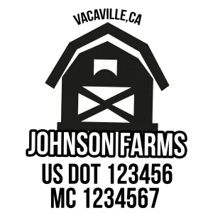 Farm Company Name Truck Decal (USDOT), 2 Pack