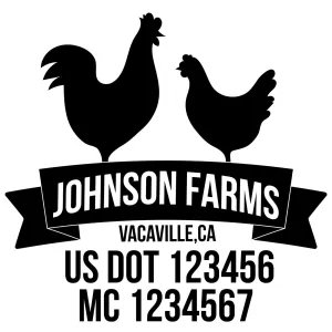 Farm Company Name Truck Decal (USDOT), 2 Pack
