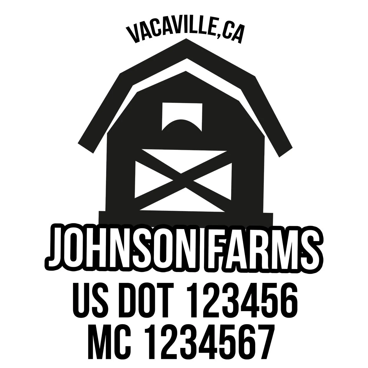 Farm Company Name Truck Decal (USDOT), 2 Pack