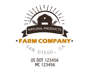 Farm Company Name Truck Decal (USDOT), 2 Pack