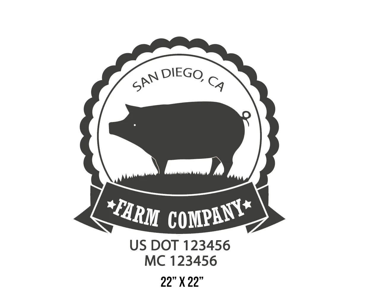 Farm Company Name Truck Decal (USDOT), 2 Pack