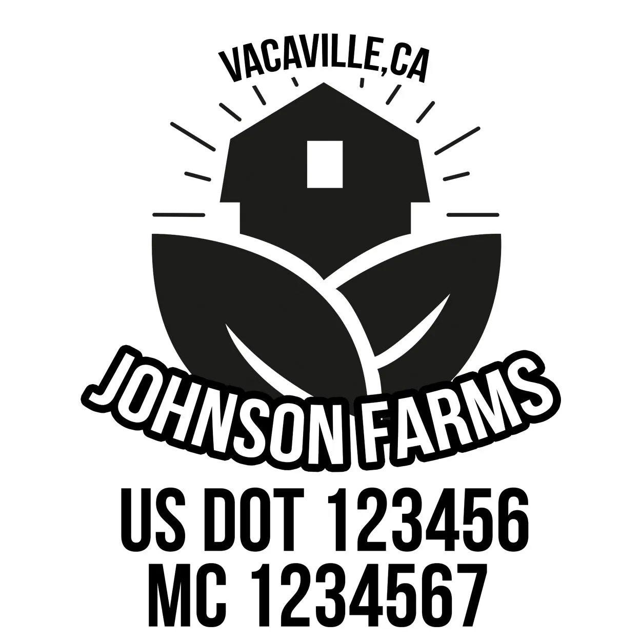 Farm Company Name Truck Decal (USDOT), 2 Pack