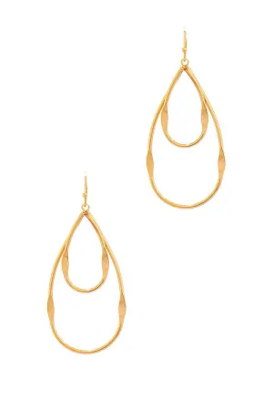 Fashion Double Tear Drop Out Line Earring