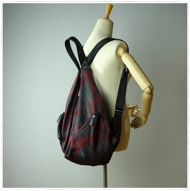 Fashion MIX Red Nylon Leather Mens Backpack Bag Large Nylon Travel Backpack Red Nylon School Backpack for Men