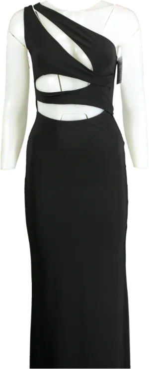 Fashion Nova Black Cut-Out Maxi Dress UK XS