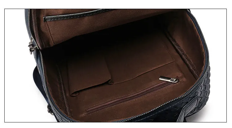 Fashion PU Woven Business Casual Backpack