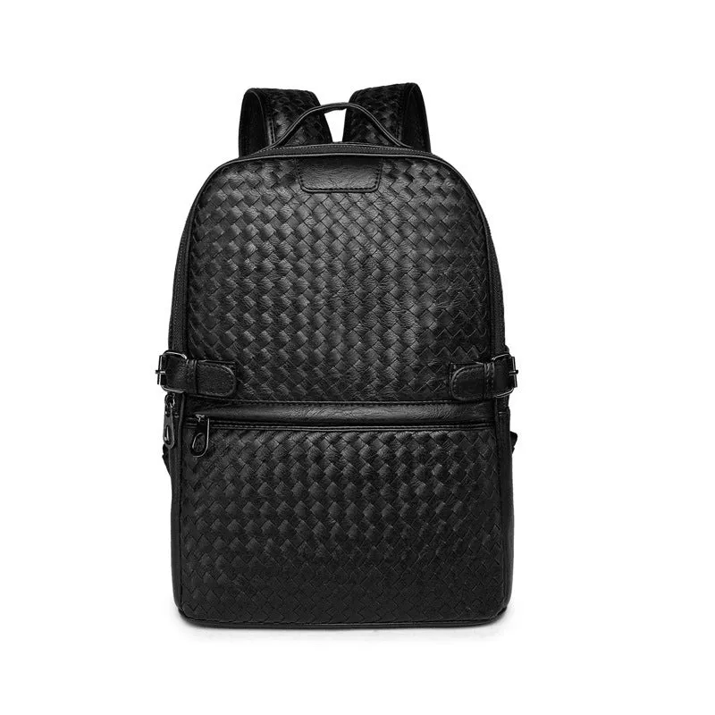 Fashion PU Woven Business Casual Backpack