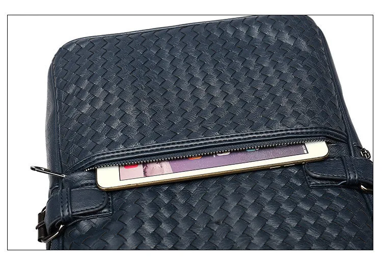 Fashion PU Woven Business Casual Backpack
