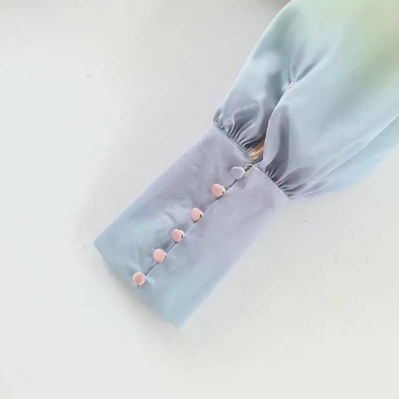 Fashion Women's Summer Bubble Sleeve Long Sleeve Shirt
