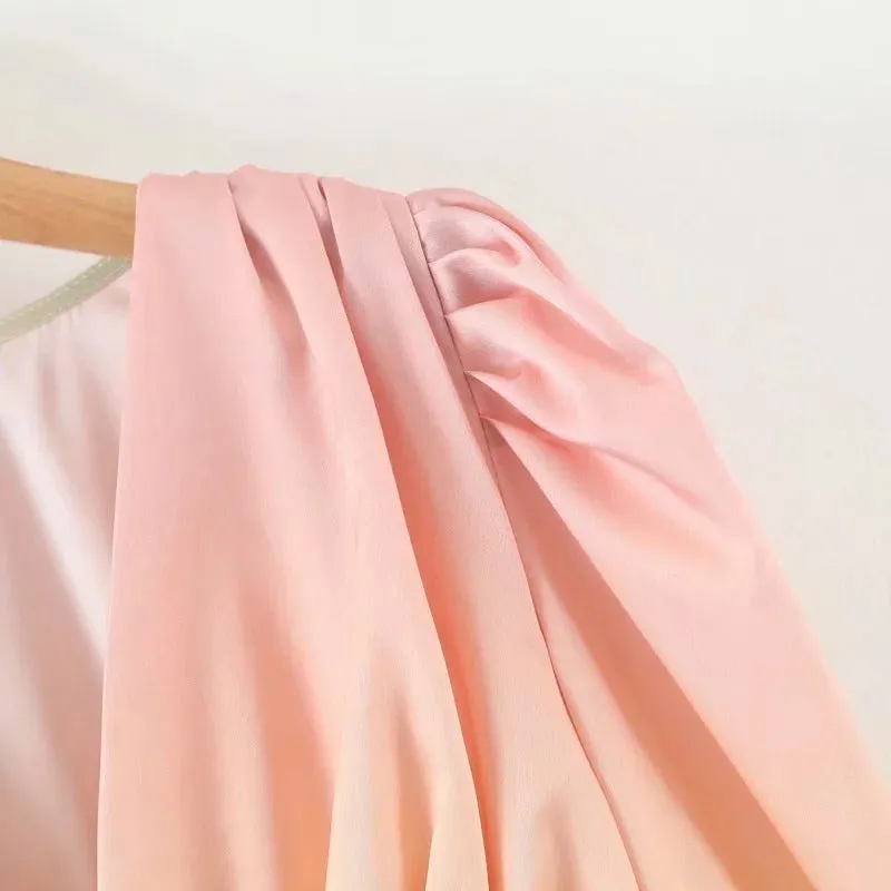 Fashion Women's Summer Bubble Sleeve Long Sleeve Shirt