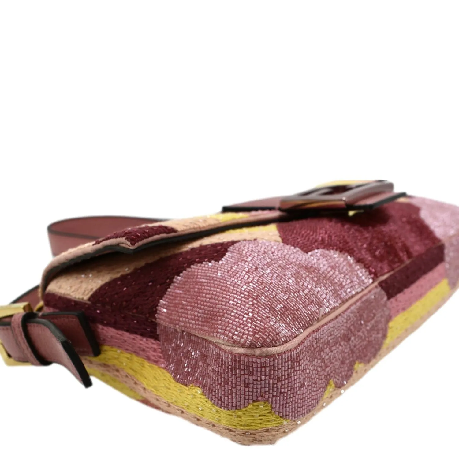 FENDI Baguette 1997 Satin Leather Shoulder Satchel Bag Multicolor