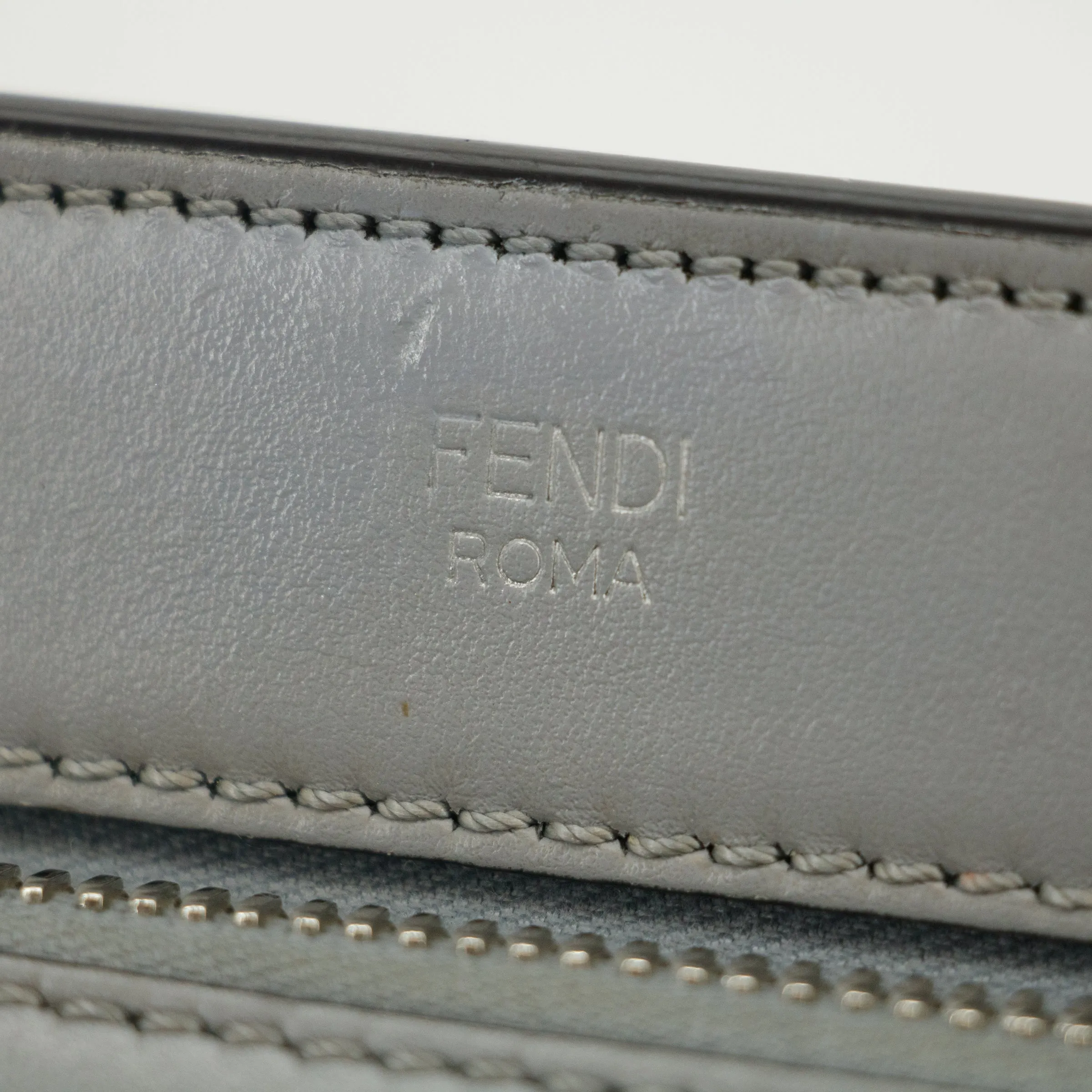 Fendi DotCom Leather Satchel Light Blue 2Way Shoulder Bag  #3309