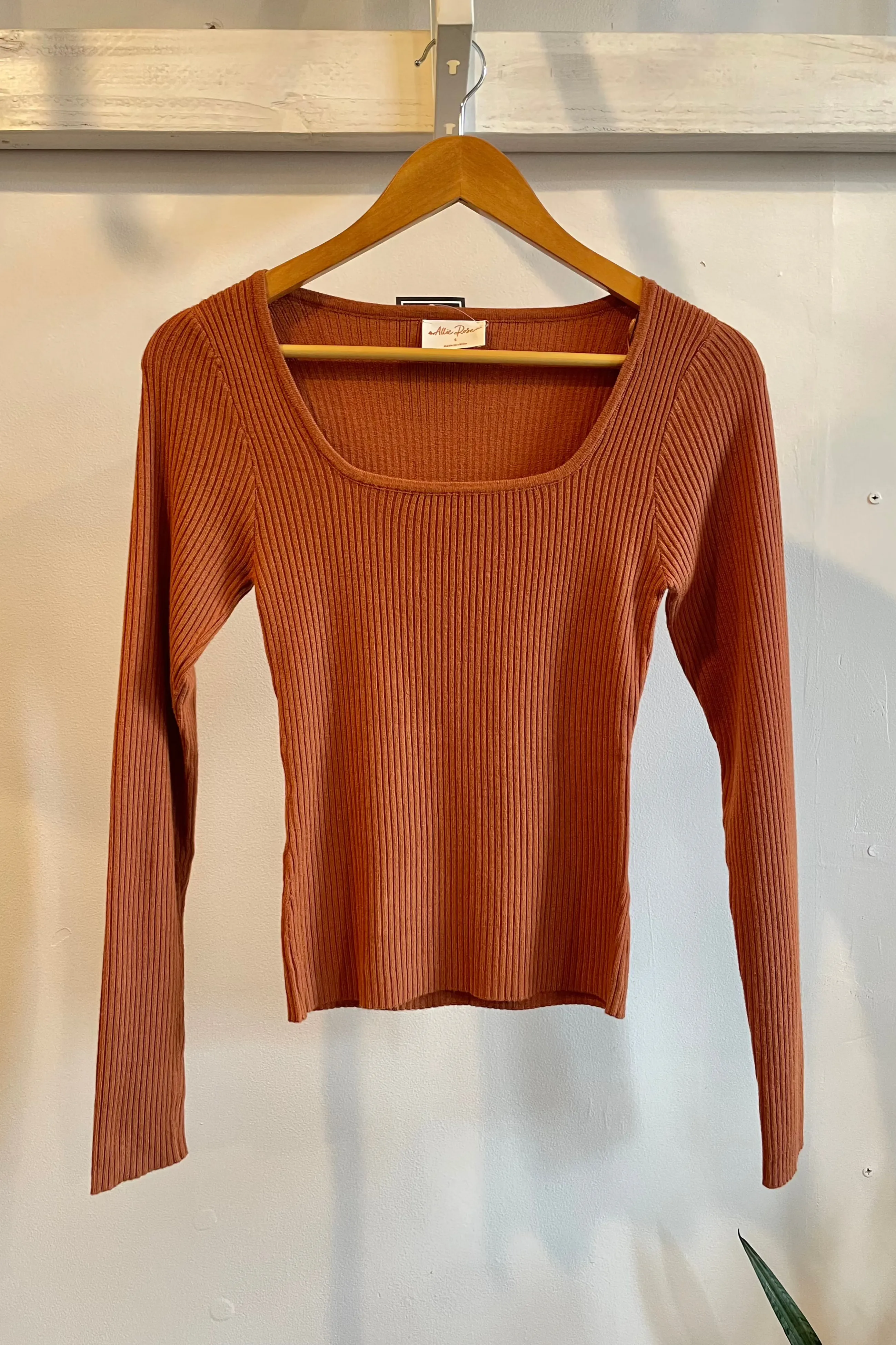 Final Sale - Square Neck Ribbed Pullover