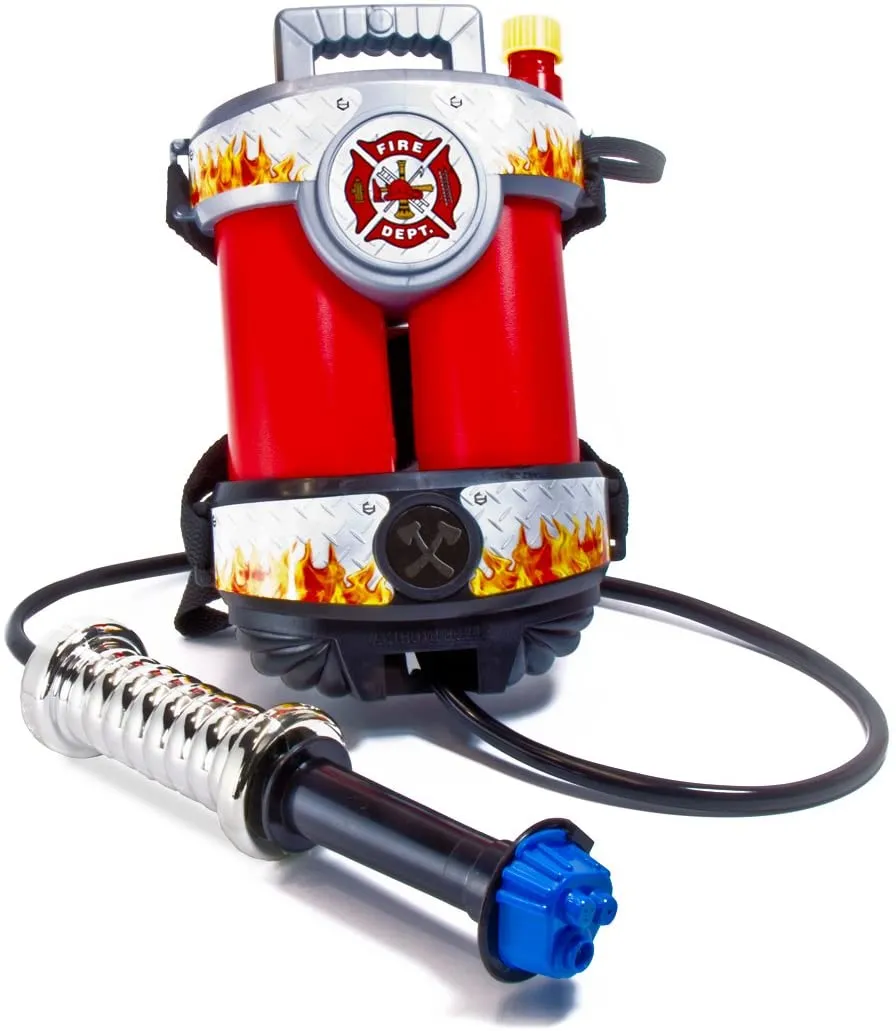 Fire Power Super Soaking Fire Hose Back Pack by Aeromax! 2 spray settings Shoots up to 30', with 60 sprays per fill up! Ages 3 