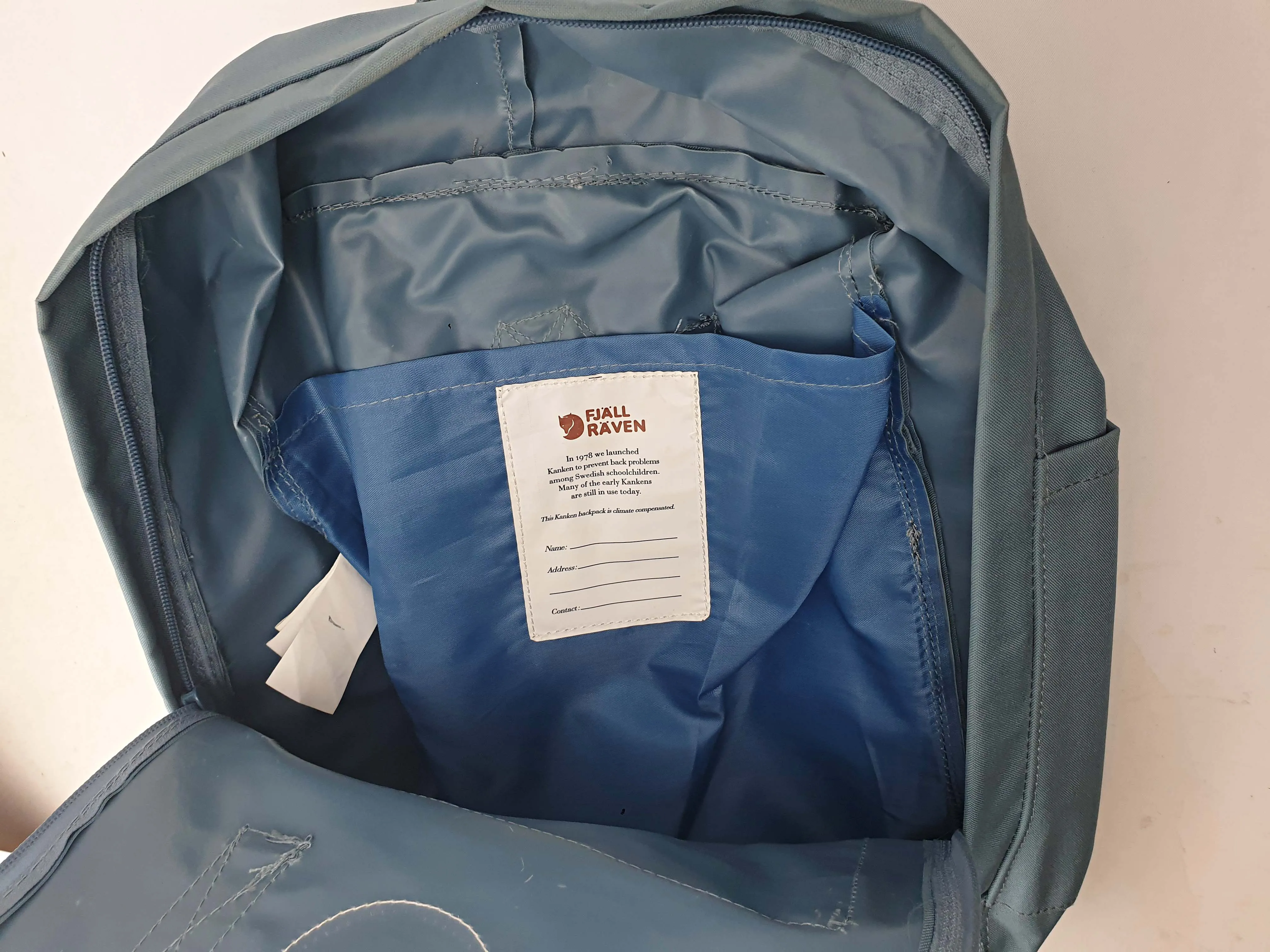 Fjallraven Kanken medium blue backpack