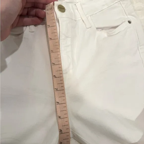 Frame Denim Jeans Size 27 Le Skinny de Jeanne White Distressed Crop