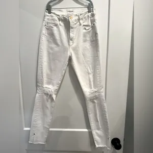 Frame Denim Jeans Size 27 Le Skinny de Jeanne White Distressed Crop