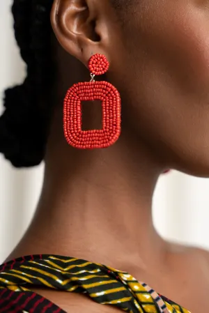 FREDA EARRINGS in RED
