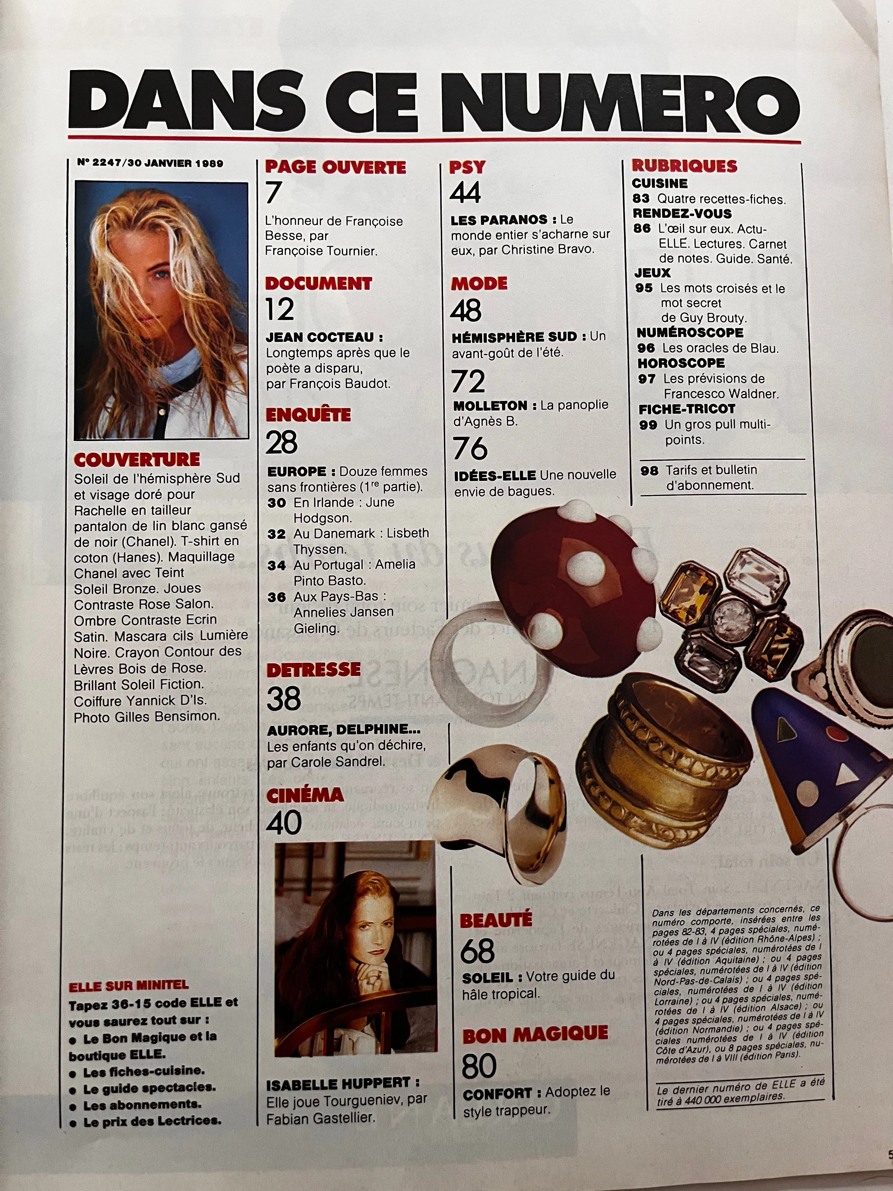 French Elle Magazine - 30 janvier 1989 - n.2247