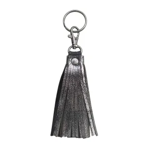 Fringe Tassel Key Chain Black Platinum